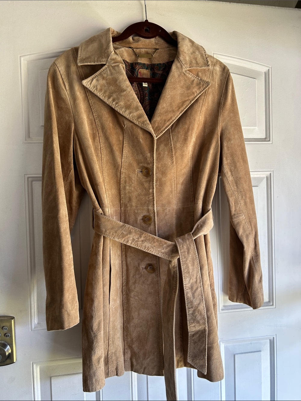 WILSONS LEATHER MAXIMA SUEDE  BELTED COAT SIZE M